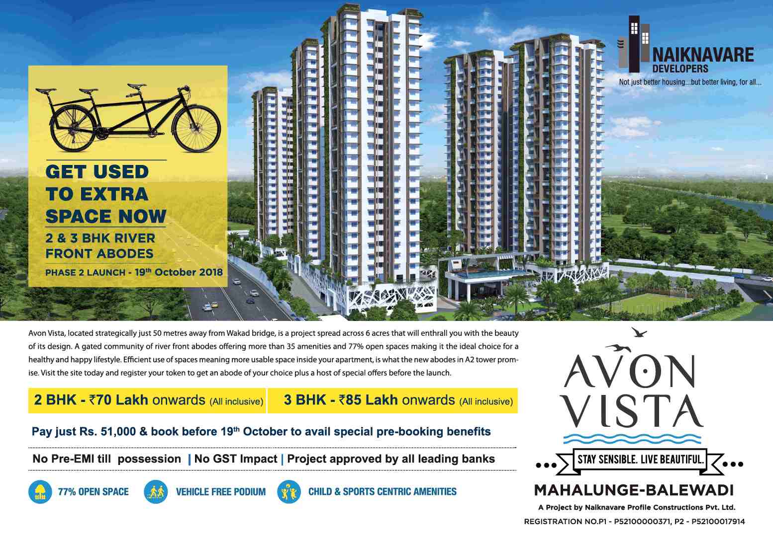 Book 2 & 3 BHK river front abodes at Avon Vista in Pune